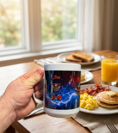 Custom Coffee Mug with Harley-Davidson with Person Name on it.